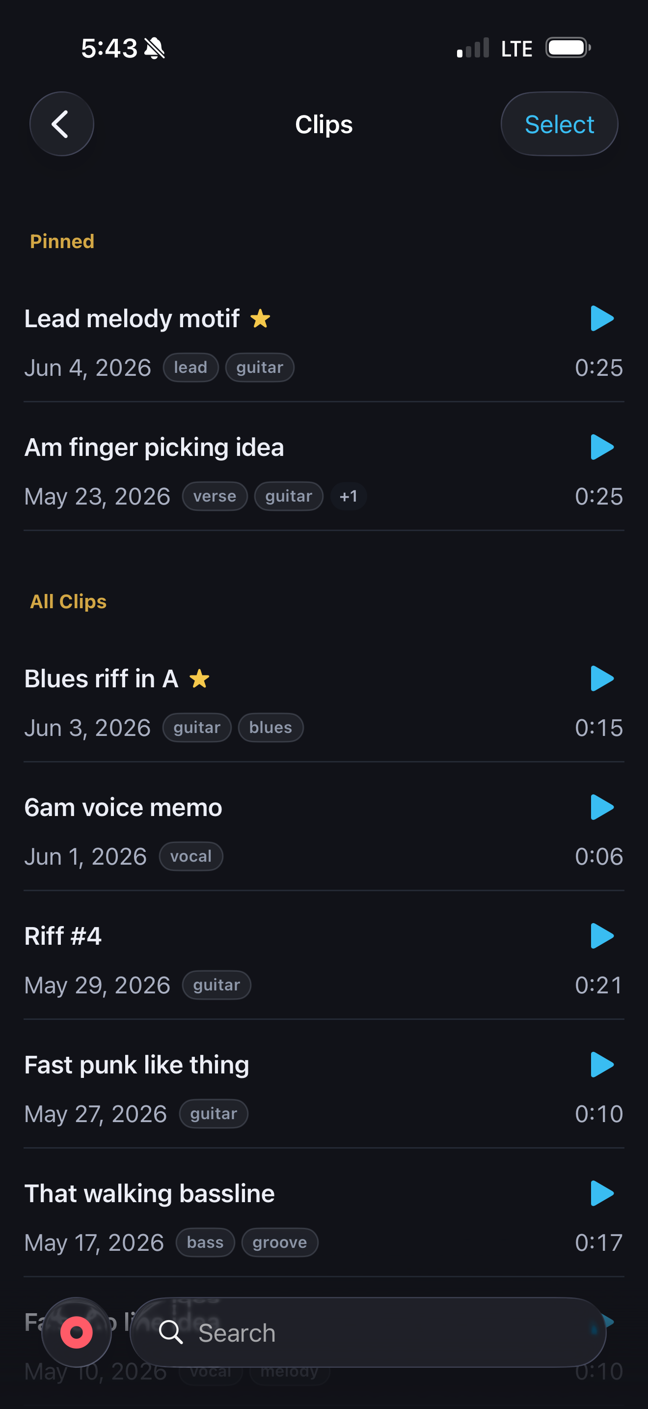 The same clips in Otone on iPhone